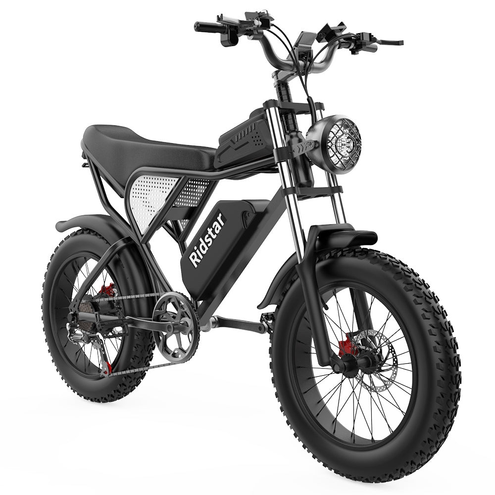 Bicicleta de montaña eléctrica Ridstar Q20, neumáticos de 20", motor de 1000 W, batería de 48 V y 20 Ah