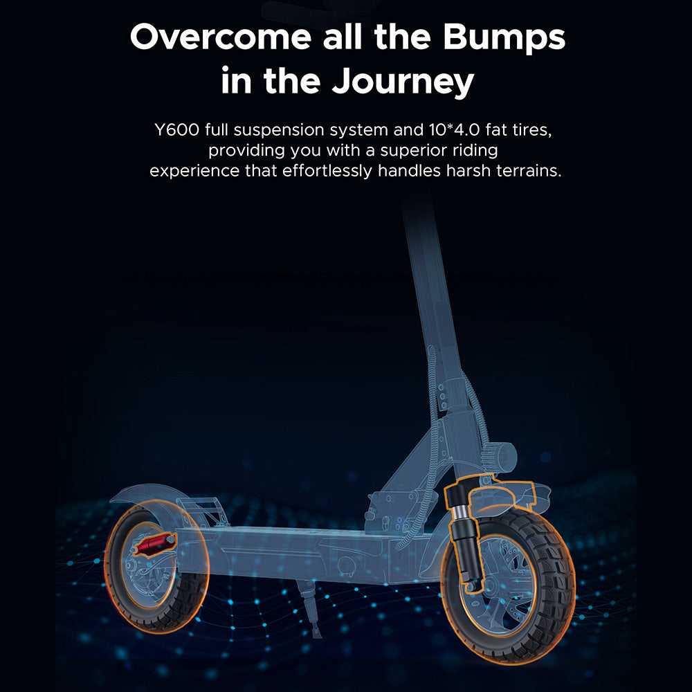 ENGWE Y600 Electric Scooter with Seat 10" Tires 600W 48V 18.2Ah Battery