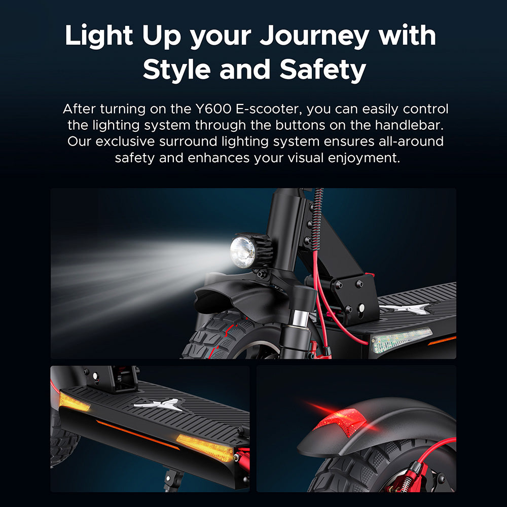 ENGWE Y600 Electric Scooter with Seat 10" Tires 600W 48V 18.2Ah Battery