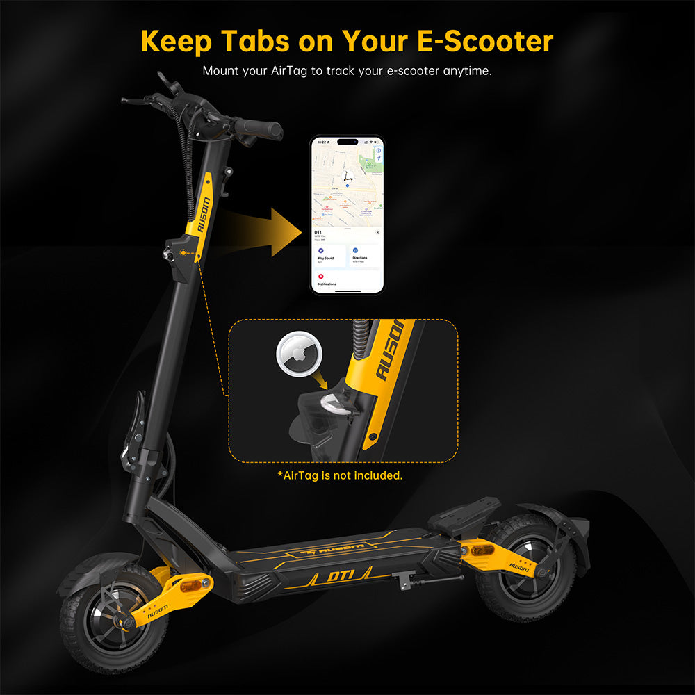Ausom Leopard DT1 Electric Scooter with NFC 10" Tires 1000W Motor 52V 18.2Ah Battery