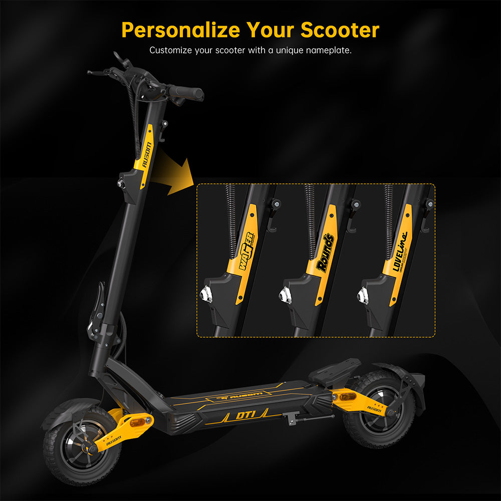 Ausom Leopard DT1 Electric Scooter with NFC 10" Tires 1000W Motor 52V 18.2Ah Battery