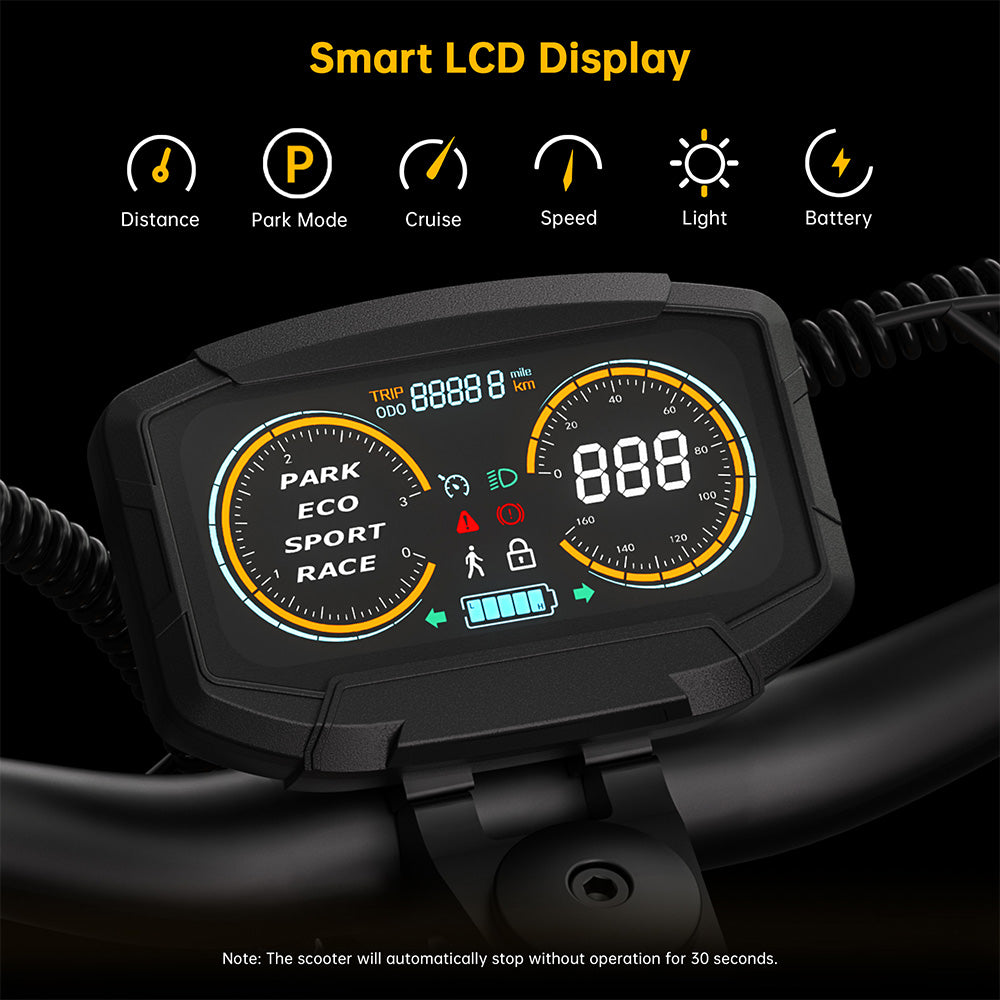 Ausom Leopard DT1 Electric Scooter with NFC 10" Tires 1000W Motor 52V 18.2Ah Battery