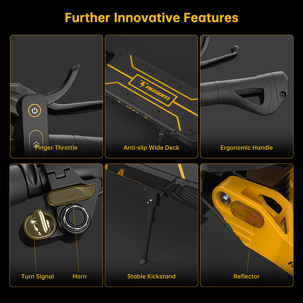 Ausom Leopard DT1 Electric Scooter with NFC 10" Tires 1000W Motor 52V 18.2Ah Battery