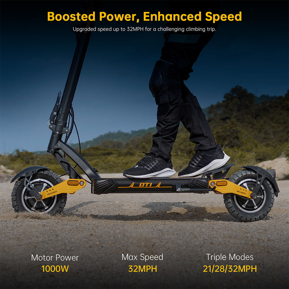 Ausom Leopard DT1 Electric Scooter with NFC 10" Tires 1000W Motor 52V 18.2Ah Battery
