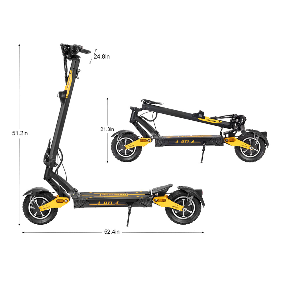 Ausom Leopard DT1 Electric Scooter with NFC 10" Tires 1000W Motor 52V 18.2Ah Battery
