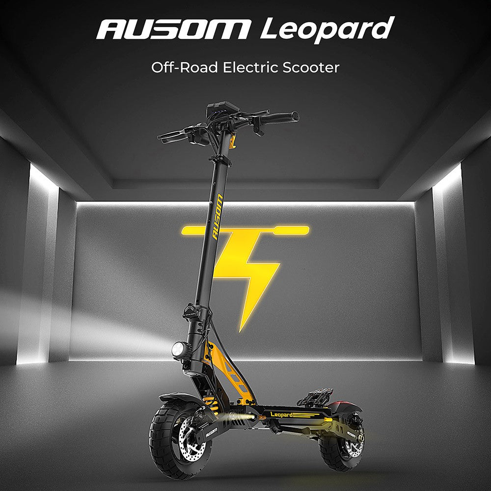 Ausom Leopard Electric Scooter with Seat 10" Tires 1000W 48V 20.8Ah Battery