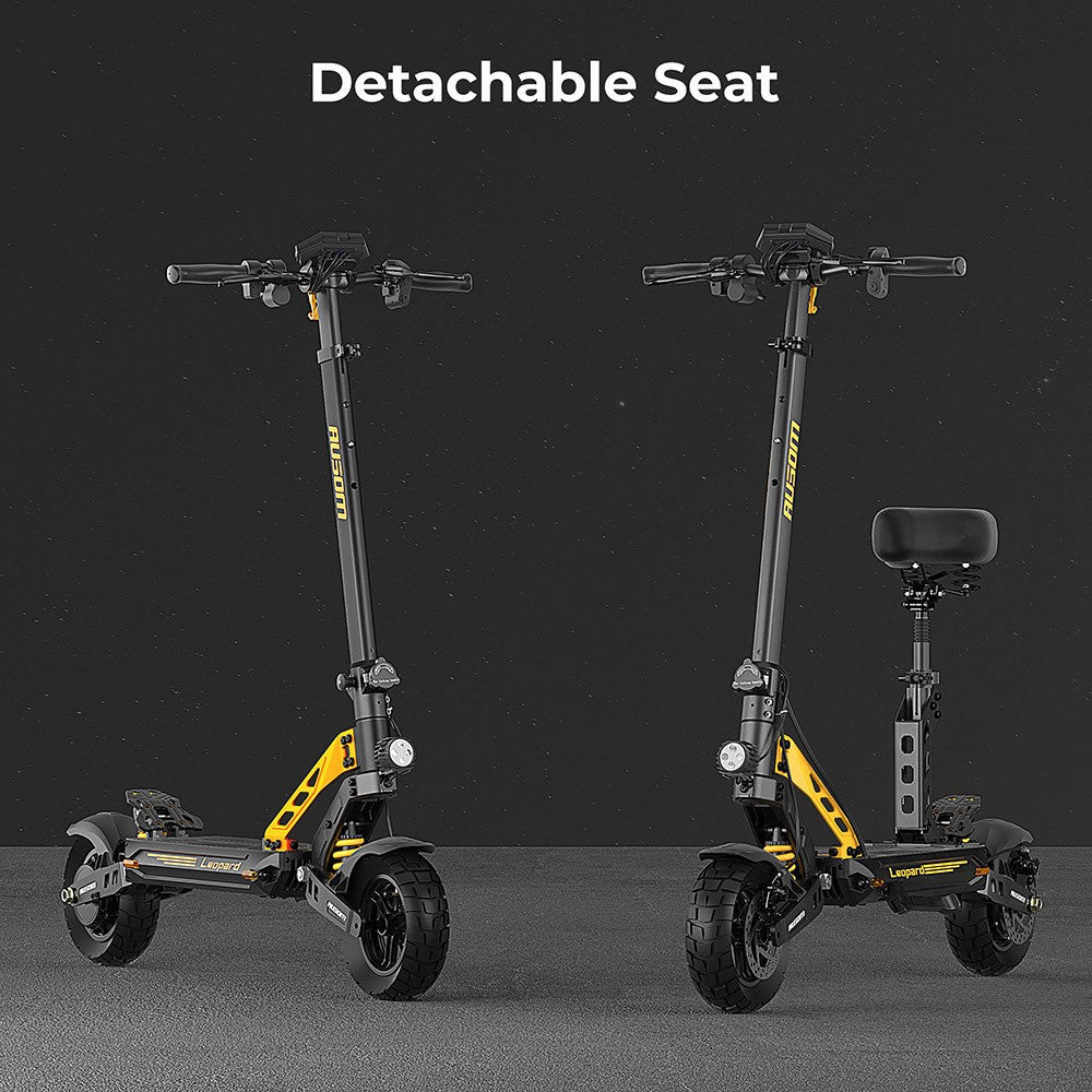 Ausom Leopard Electric Scooter with Seat 10" Tires 1000W 48V 20.8Ah Battery