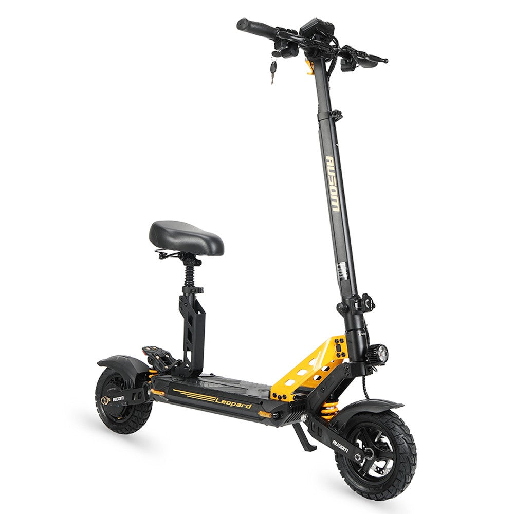 Ausom Leopard Electric Scooter with Seat 10" Tires 1000W 48V 20.8Ah Battery