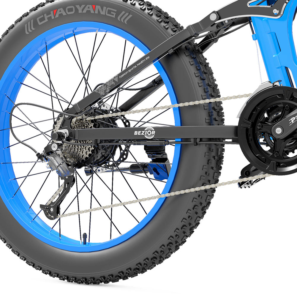 Bezior X-PLUS Electric Bike 26" Tires 1500W Motor 48V 17.5Ah Battery