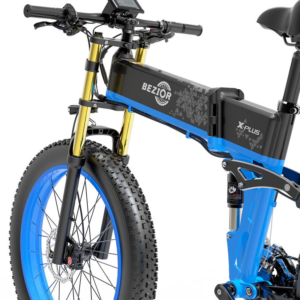 Bezior X-PLUS Electric Bike 26" Tires 1500W Motor 48V 17.5Ah Battery