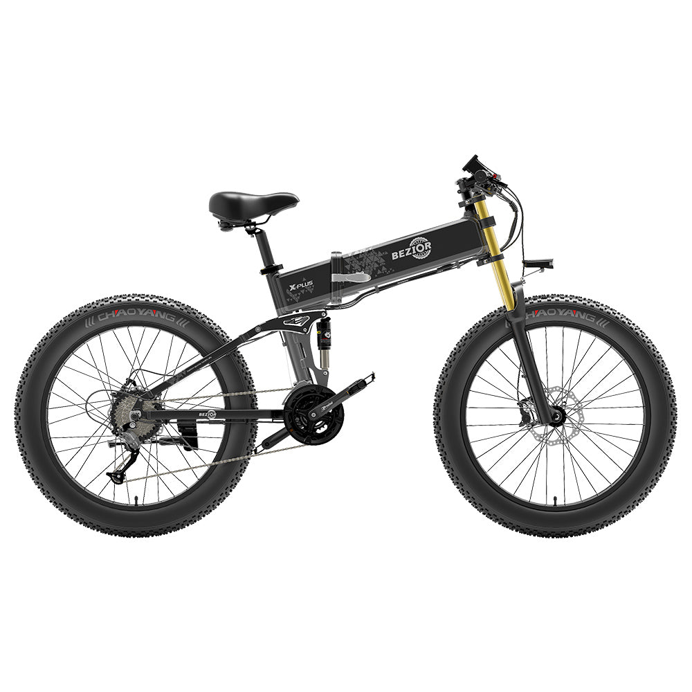Bezior X-PLUS Electric Bike 26" Tires 1500W Motor 48V 17.5Ah Battery