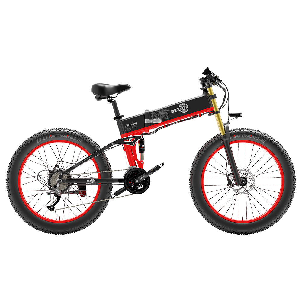Bezior X-PLUS Electric Bike 26" Tires 1500W Motor 48V 17.5Ah Battery