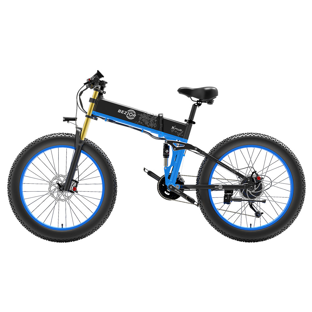 Bezior X-PLUS Electric Bike 26" Tires 1500W Motor 48V 17.5Ah Battery