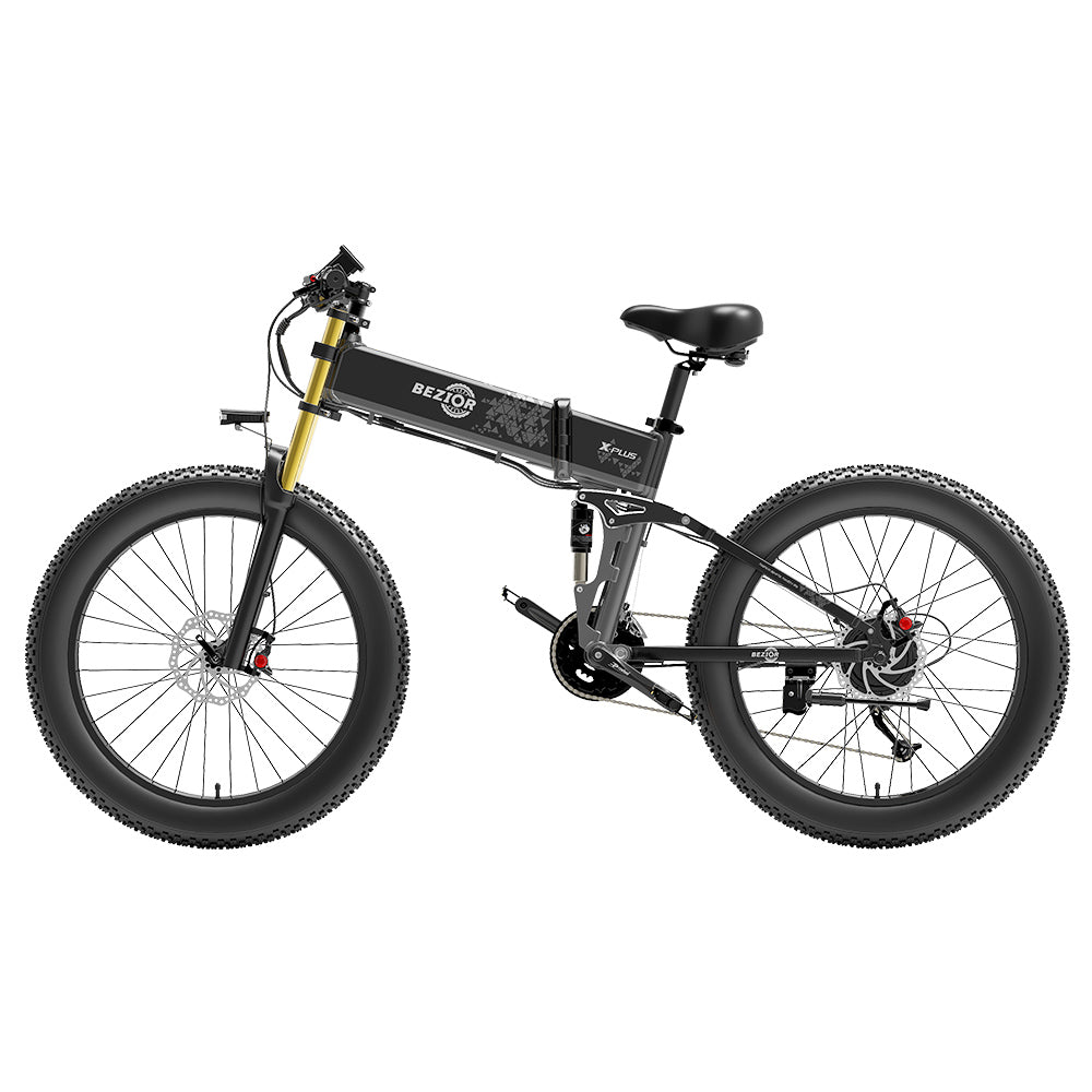 Bezior X-PLUS Electric Bike 26" Tires 1500W Motor 48V 17.5Ah Battery