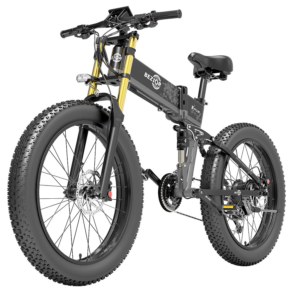 Bezior X-PLUS Electric Bike 26" Tires 1500W Motor 48V 17.5Ah Battery