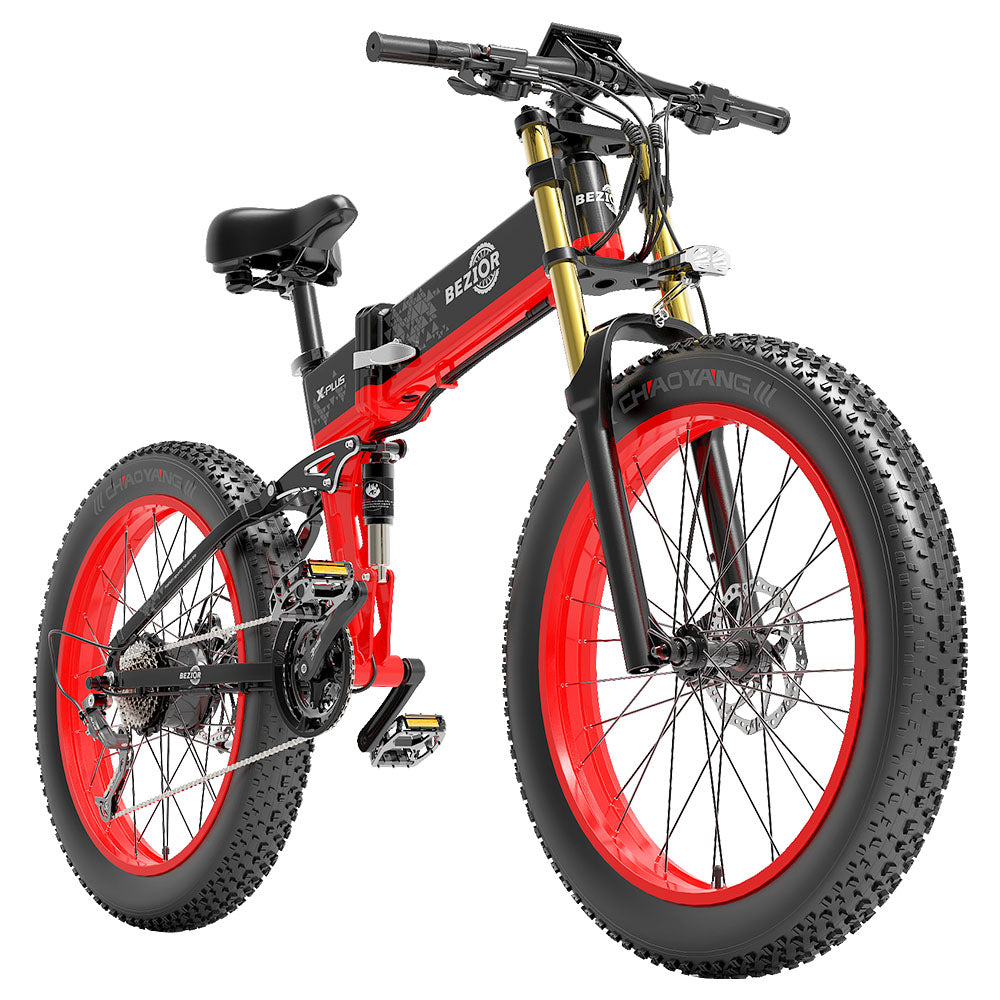 Bezior X-PLUS Electric Bike 26" Tires 1500W Motor 48V 17.5Ah Battery