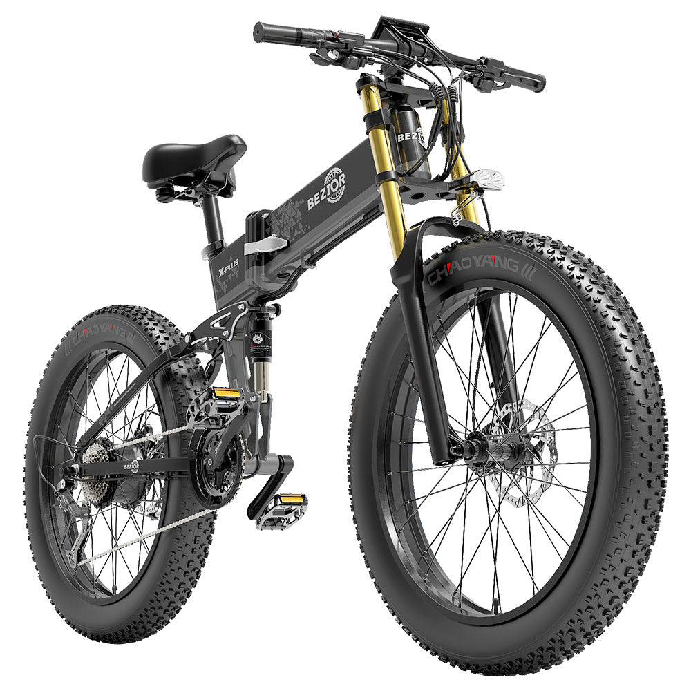 Bezior X-PLUS Electric Bike 26" Tires 1500W Motor 48V 17.5Ah Battery