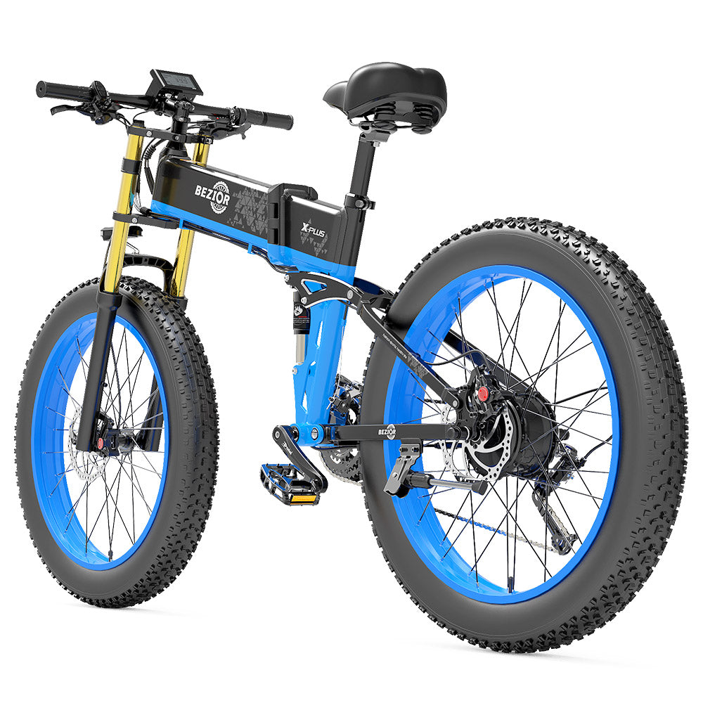 Bezior X-PLUS Electric Bike 26" Tires 1500W Motor 48V 17.5Ah Battery