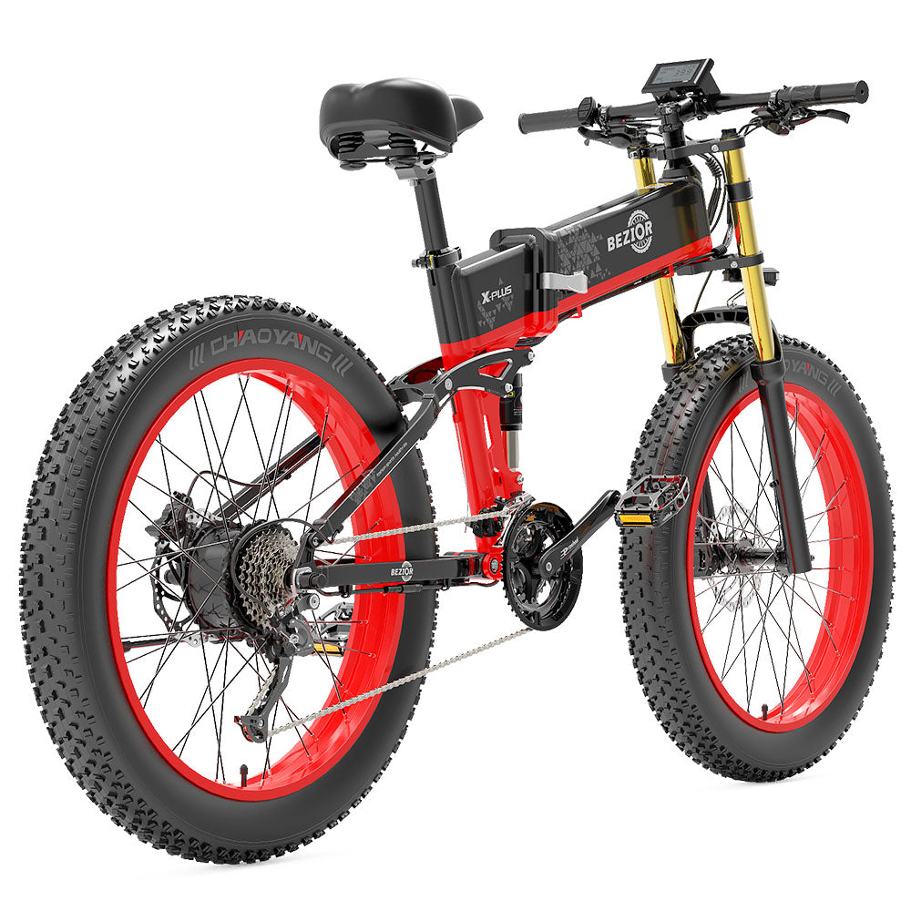 Bezior X-PLUS Electric Bike 26" Tires 1500W Motor 48V 17.5Ah Battery