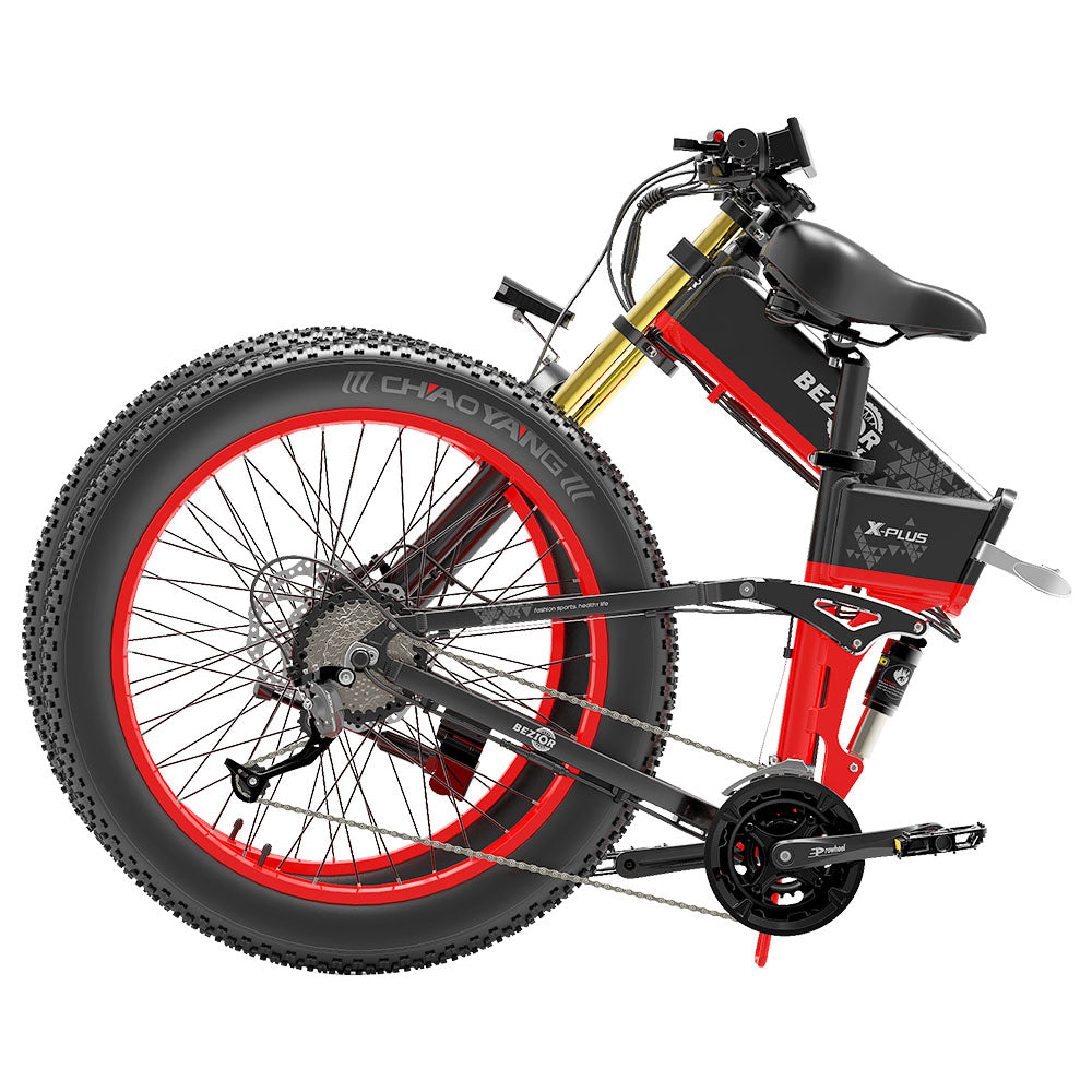 Bezior X-PLUS Electric Bike 26" Tires 1500W Motor 48V 17.5Ah Battery