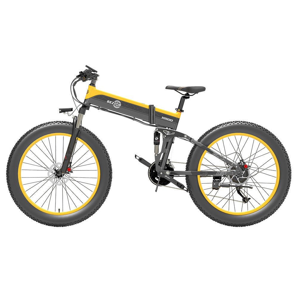 Bezior X1500 Electric Bike 26" Tires 1500W Motor 48V 12.8Ah Battery