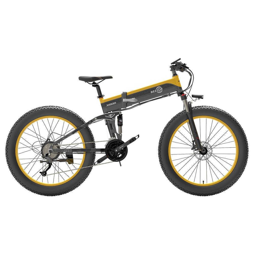 Bezior X1500 Electric Bike 26" Tires 1500W Motor 48V 12.8Ah Battery