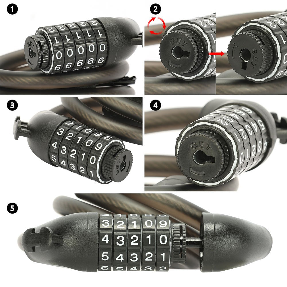 Bike Combination Lock 1.2m Cable
