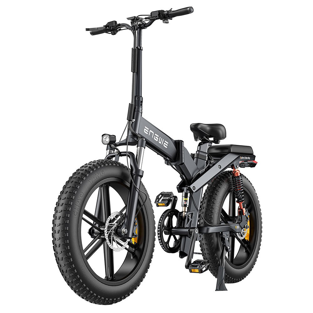 ENGWE X20 Electric Mountain Bike 20" Off-Road Fat Tires Dual 750W Motors