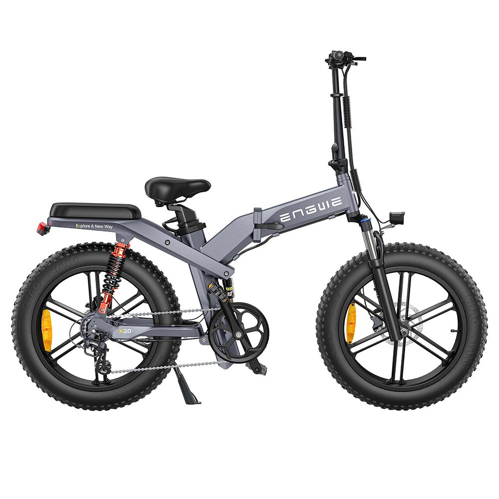 ENGWE X20 Electric Mountain Bike 20" Off-Road Fat Tires Dual 750W Motors