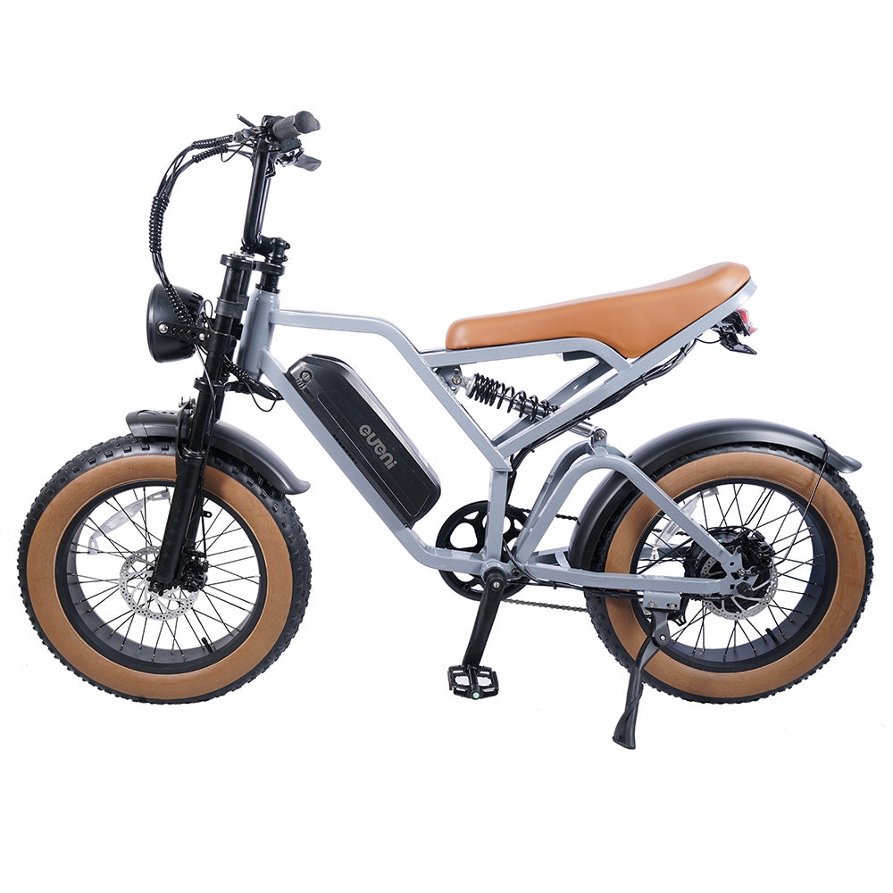 Bicicleta eléctrica EUENI FXH009 Pro de 20", neumáticos anchos, motor de 750 W, batería de 48 V y 15 Ah