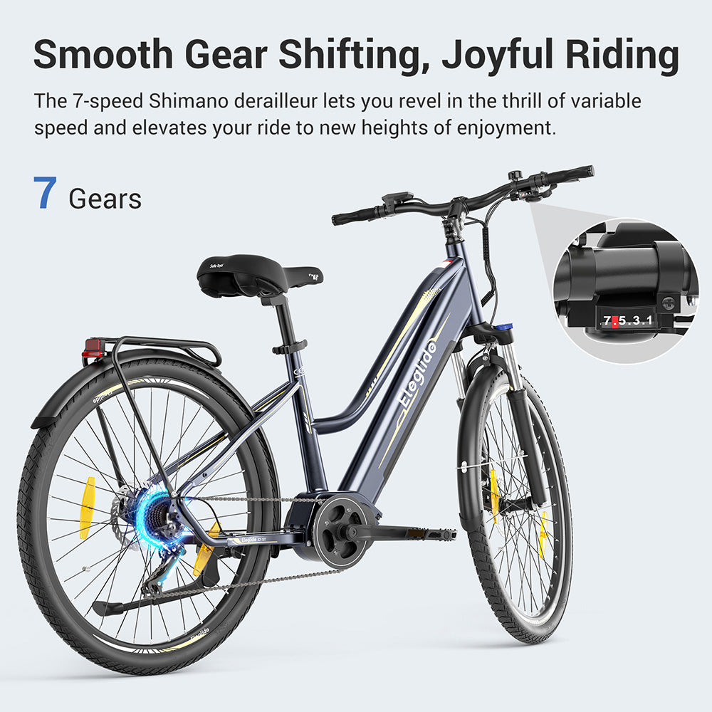 Eleglide C1 Step-Thru Electric Trekking Bike 27.5" 250W Mid-Drive 36V 14.5Ah Battery