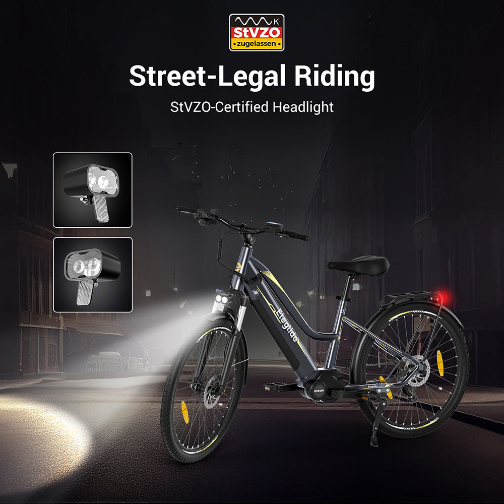 Eleglide C1 Step-Thru Electric Trekking Bike 27.5" 250W Mid-Drive 36V 14.5Ah Battery