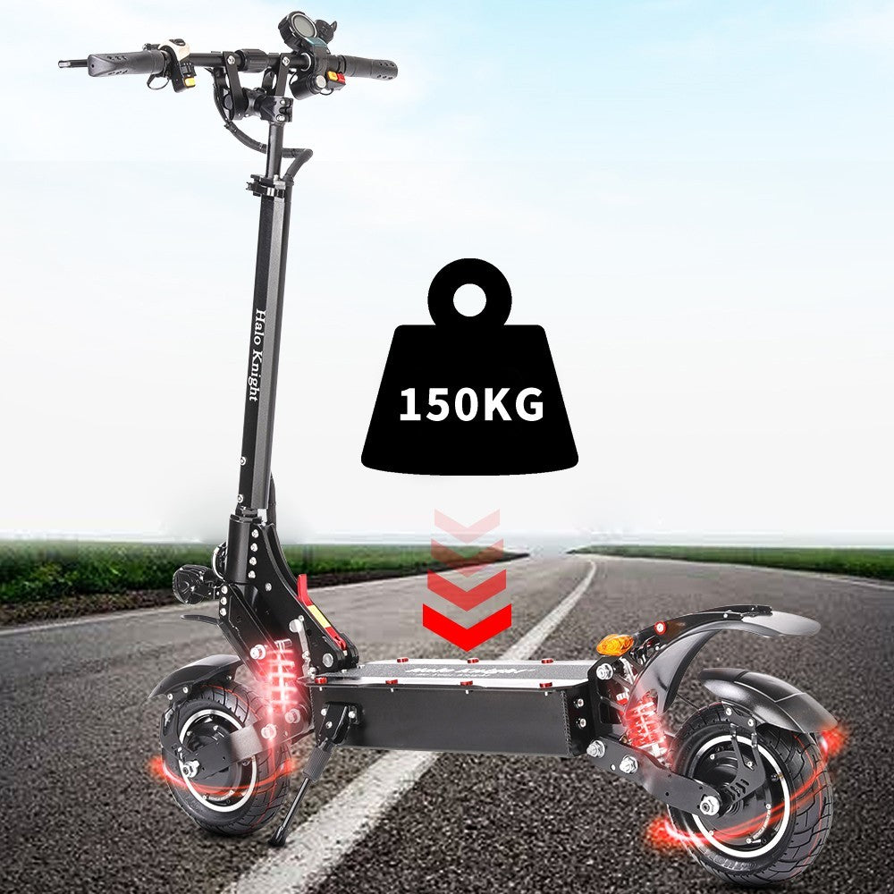 Patinete eléctrico Halo Knight T108 con neumáticos de 10", motor dual de 1000 W, batería de 52 V y 28,8 Ah
