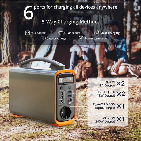 JustNow GT240 240W Portable Power Station 240Wh Capacity