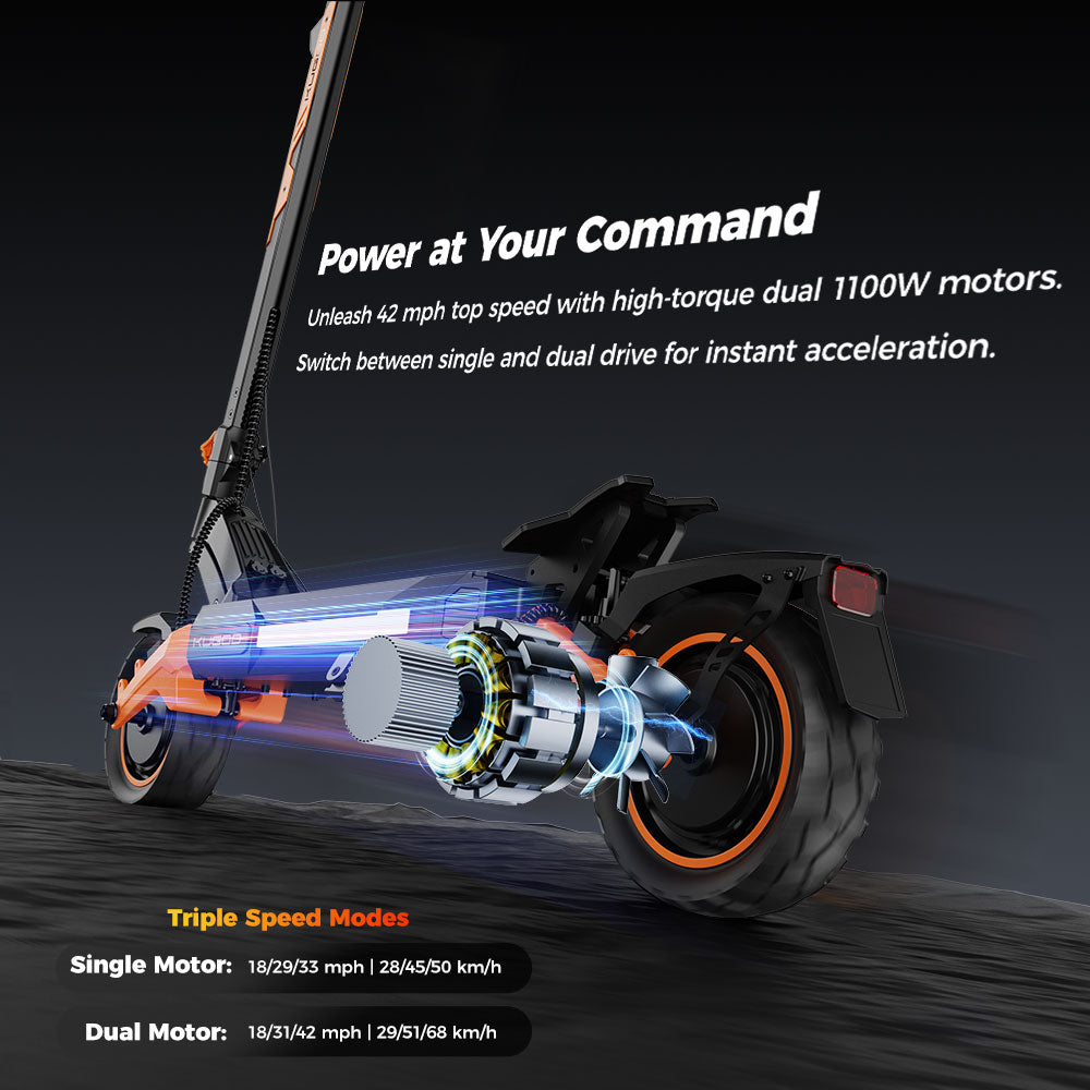 KUGOO F3 Pro Max Electric Scooter 10" Tires Dual 1100W Motors 52V 23.4Ah Battery