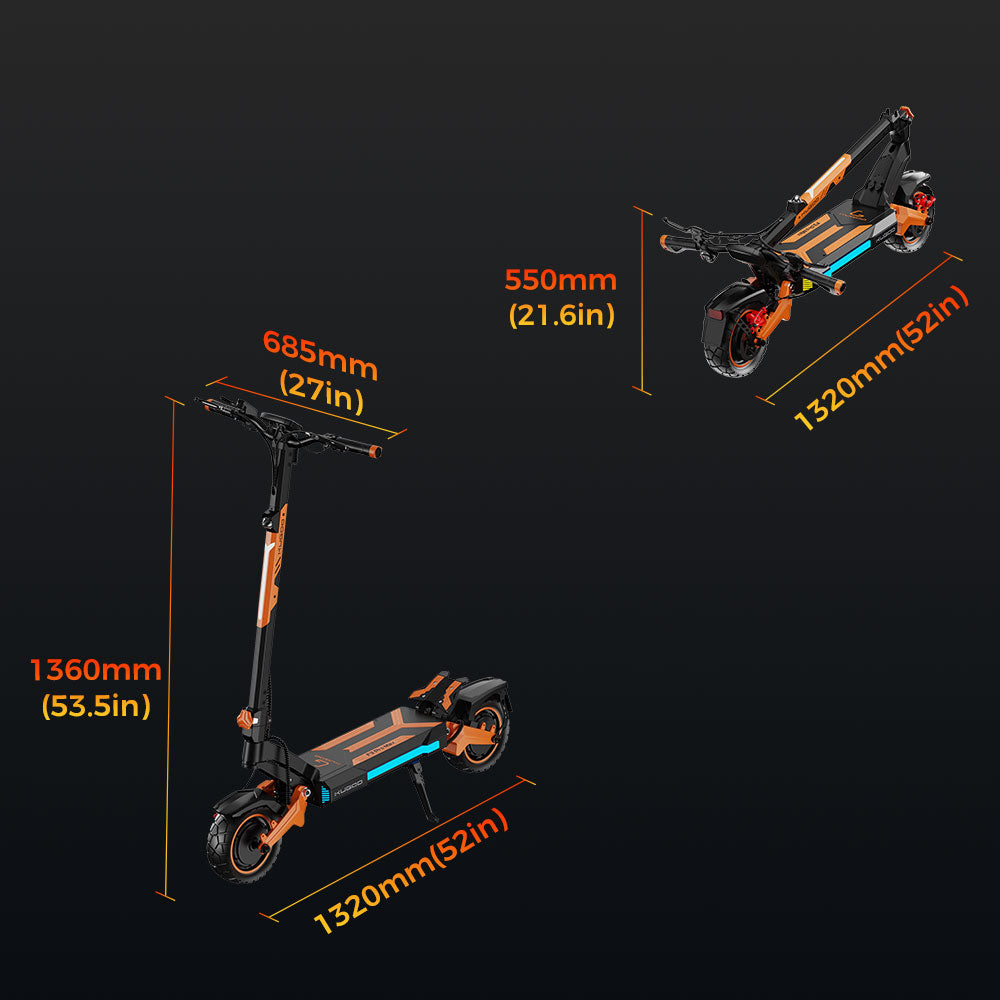KUGOO F3 Pro Max Electric Scooter 10" Tires Dual 1100W Motors 52V 23.4Ah Battery