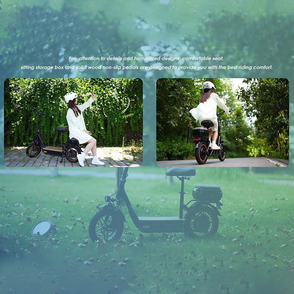 KuKirin C1 Pro Electric Scooter with Seat 14" Off-Road Tires 500W Motor