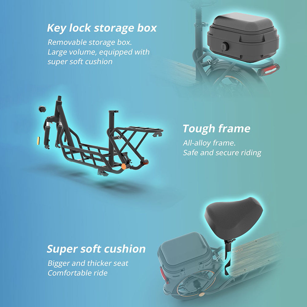 KuKirin C1 Pro Electric Scooter with Seat 14" Off-Road Tires 500W Motor