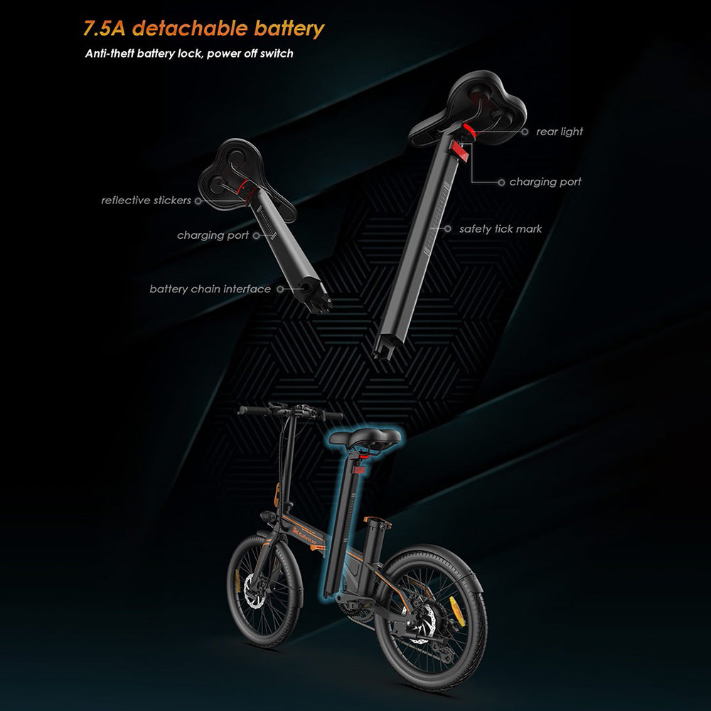 KuKirin V2 Electric City Bike 20" Tires 250W Motor 36V 7.5Ah Battery