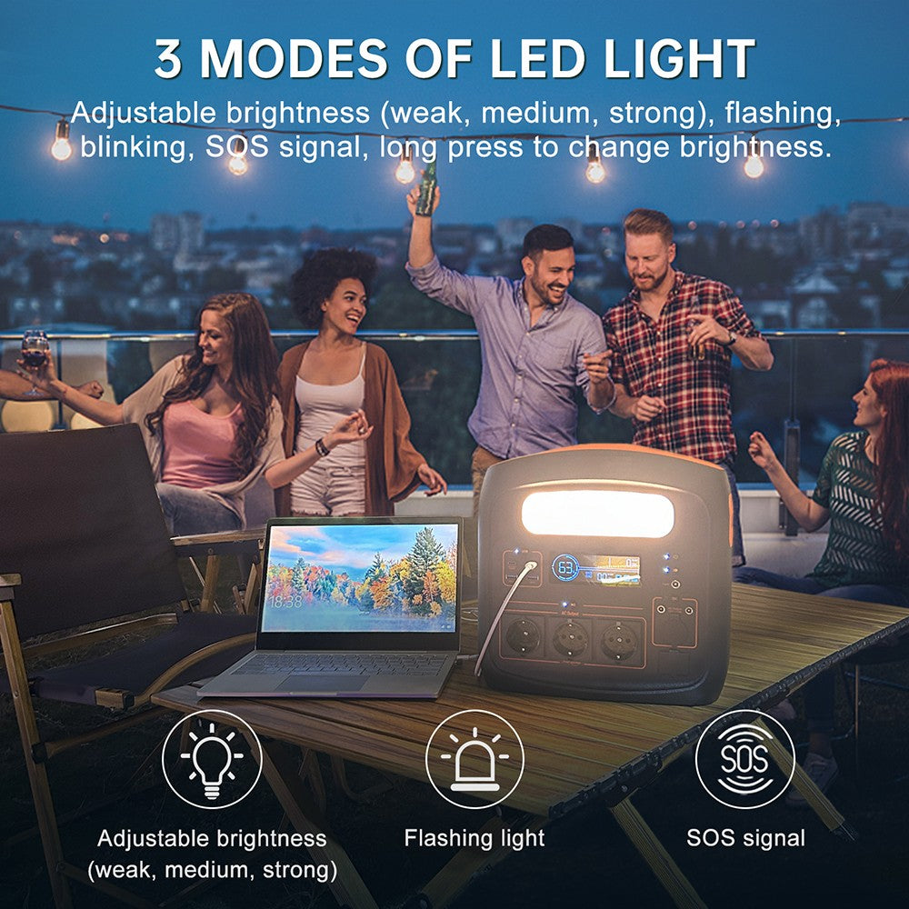 Estación de energía portátil NECESPOW N1200 con capacidad de 1100,25 Wh