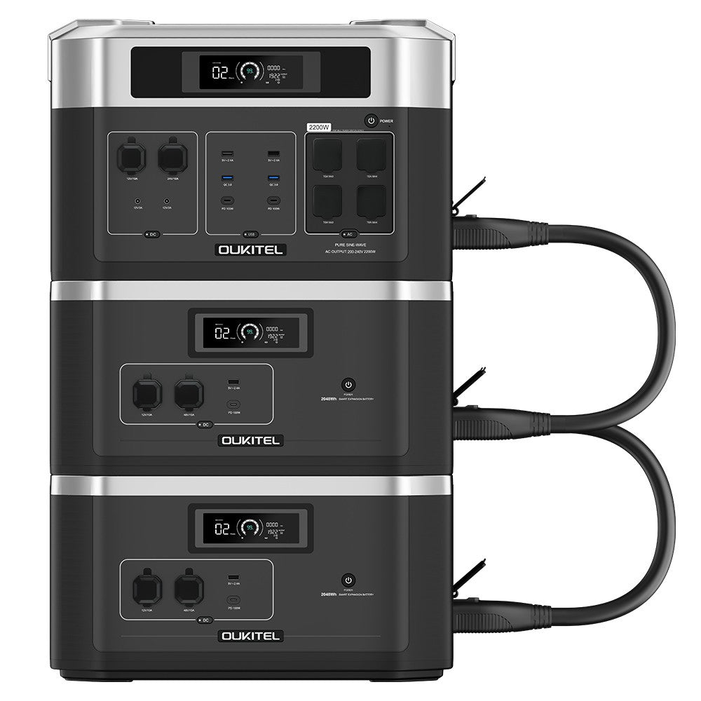 Estación de energía portátil OUKITEL BP2000 + paneles solares plegables PV400 de 400 W