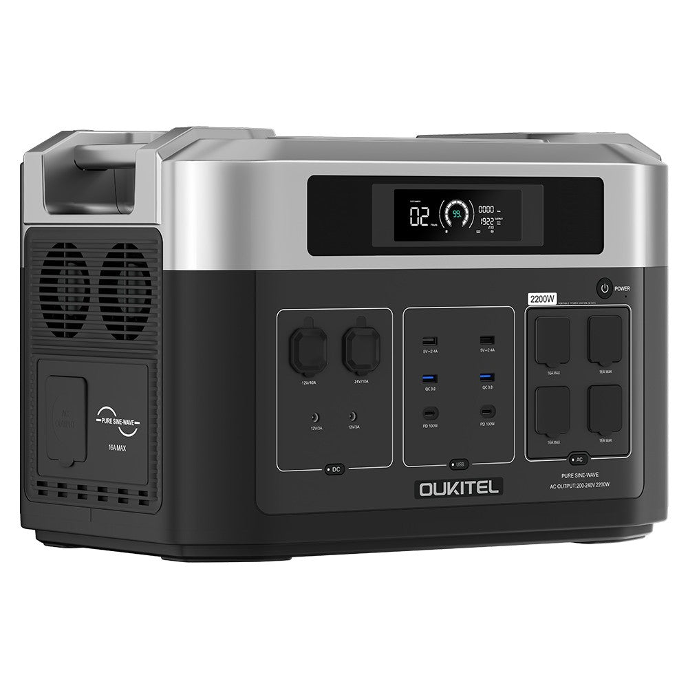 Estación de energía portátil OUKITEL BP2000 + paneles solares plegables PV400 de 400 W