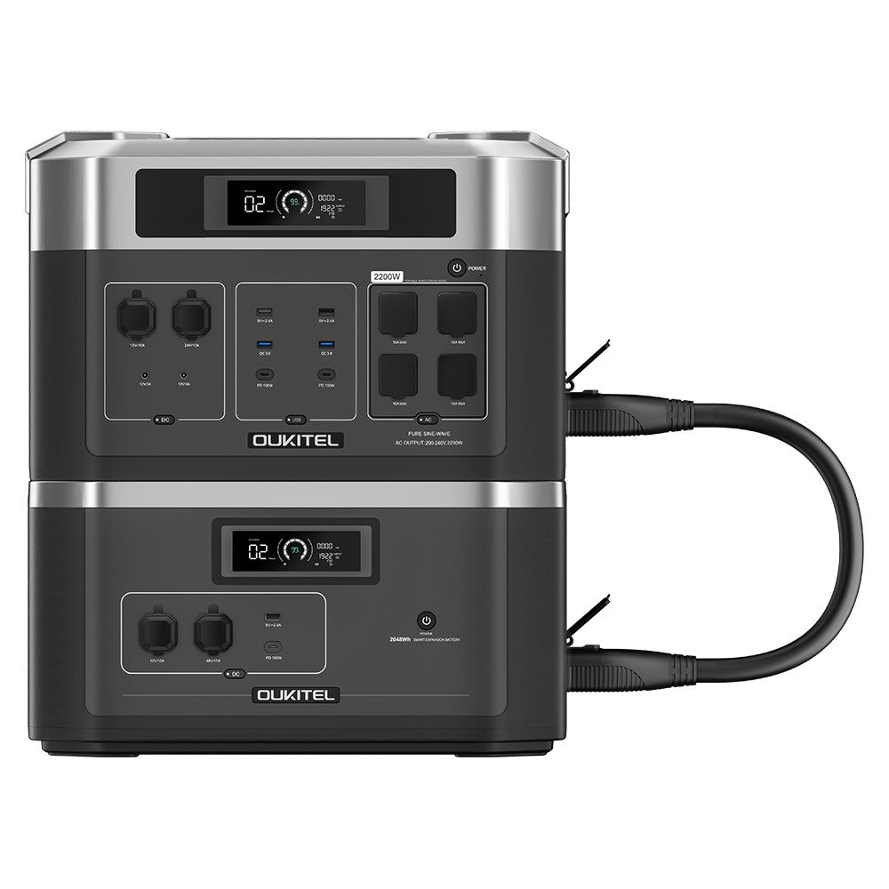 Estación de energía portátil OUKITEL BP2000 + paneles solares plegables PV400 de 400 W