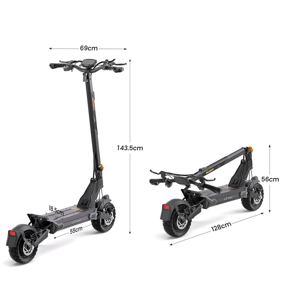Ausom L2 Max Electric Scooter Single 1000W Motor 48V 20.8Ah Battery 10" Tires
