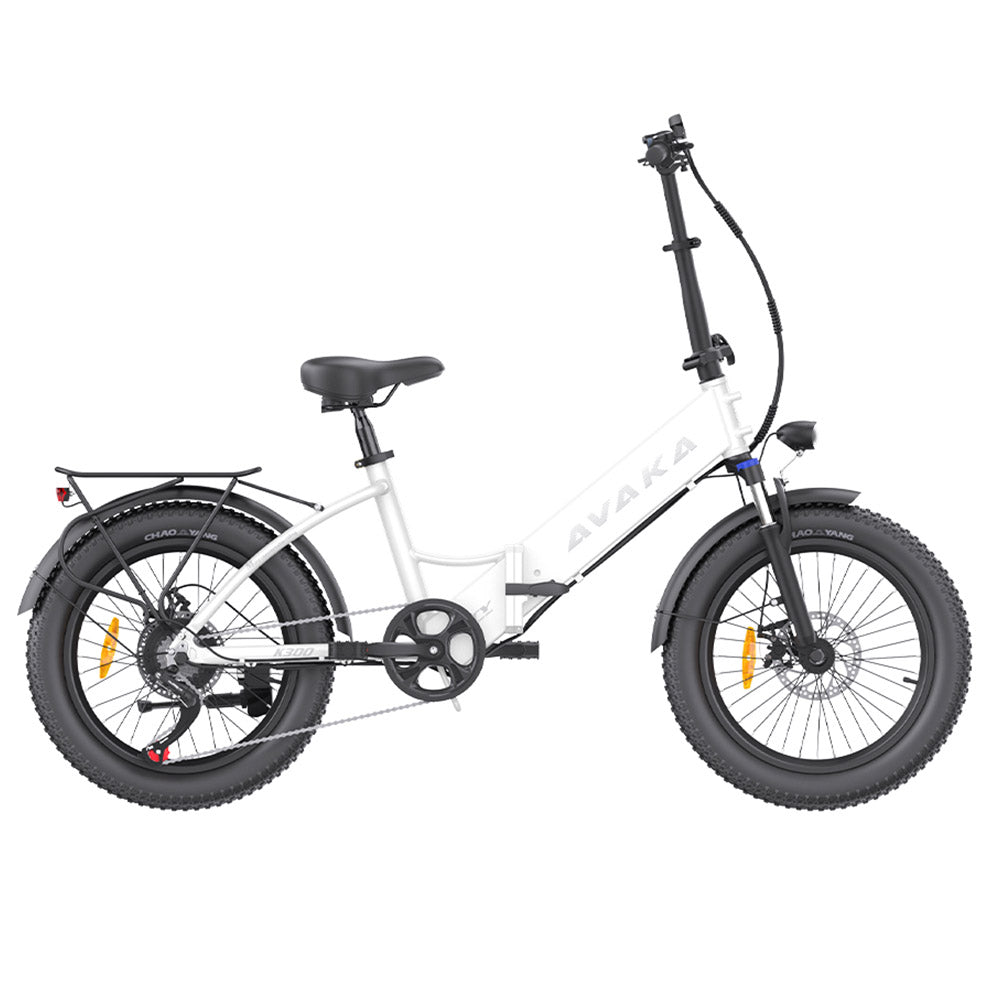 Bicicleta eléctrica AVAKA K300 de 20", neumáticos anchos, motor de 350 W, batería de 36 V y 16 Ah