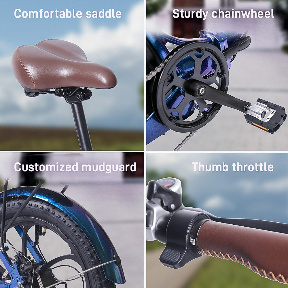 Bicicleta eléctrica urbana Fafrees F20 Pro, neumáticos de 20", motor de 250 W, batería de 36 V y 18 Ah