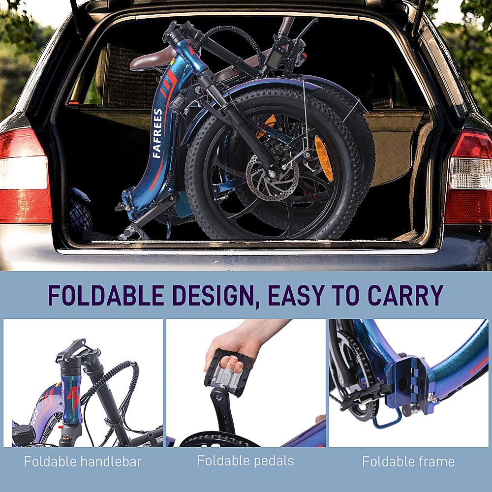 Bicicleta eléctrica urbana Fafrees F20 Pro, neumáticos de 20", motor de 250 W, batería de 36 V y 18 Ah