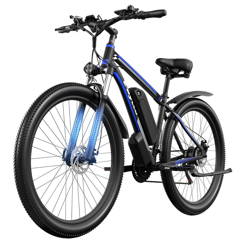 Bicicleta eléctrica de montaña E·Bycco E8, neumáticos de 29", motor de 750 W, batería de 48 V y 17,5 Ah