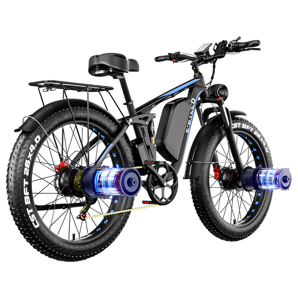 E·Bycco EB7 Pro Electric Bike 26" Tires Dual 1000W Motors 52V 23Ah Battery