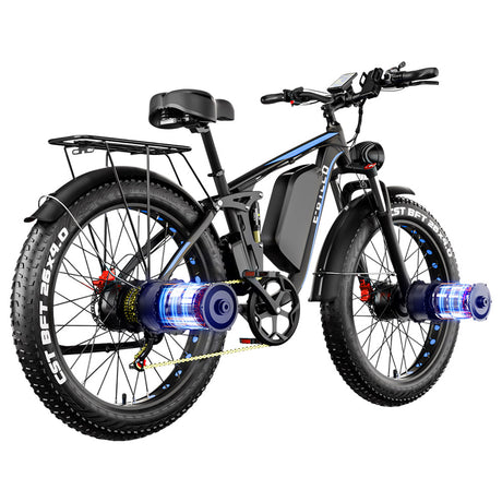 E·Bycco EB7 Pro Electric Bike 26" Tires Dual 1000W Motors 52V 23Ah Battery